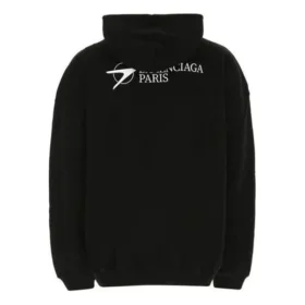 Men”s Balenciaga SS21 Cotton Large hooded Long Sleeves Black 620973TKV871070