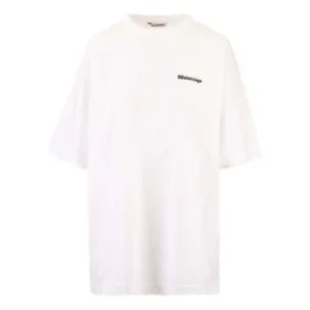 Men”s Balenciaga SS21 Cotton Logo Round Neck Short Sleeve White 641655TJV879040 Men”s Balenciaga SS21 Cotton Logo Round Neck Short Sleeve White 641655TJV879040