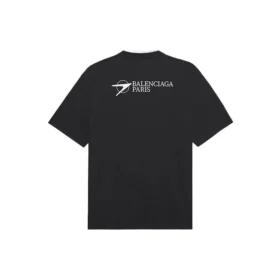 Men”s Balenciaga SS21 Embroidered Logo Short Sleeve Black 641675TKV861070 Men”s Balenciaga SS21 Embroidered Logo Short Sleeve Black 641675TKV861070