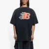 Men”s Balenciaga SS21 Flame Retro Short Sleeve Black 656978TKV701076