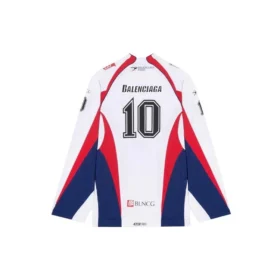 Men”s Balenciaga SS21 Hockey Sports Mesh Long Sleeves White 657105TKV248090