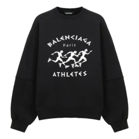 Men”s Balenciaga SS21 Hole Large Round Neck Long Sleeves Black 641654TJVI71070