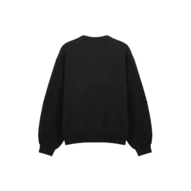 Men”s Balenciaga SS21 Hole Large Round Neck Long Sleeves Black 641654TJVI71070