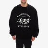 Men”s Balenciaga SS21 Hole Large Round Neck Long Sleeves Black 641654TJVI71070
