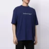 Men”s Balenciaga SS21 Logo Printing Alphabet Short Sleeve Blue 612966TIV545400