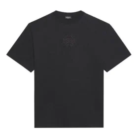 Men”s Balenciaga SS21 Logo Printing Loose Round Neck Short Sleeve Black 641675TKV711069