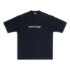 Men”s Balenciaga SS21 Logo Printing Short Sleeve Black 612966TIV541070