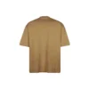 Men”s Balenciaga SS21 Loose Round Neck Alphabet Embroidered Logo Short Sleeve Khaki 612966TJV879504