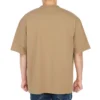 Men”s Balenciaga SS21 Loose Round Neck Alphabet Embroidered Logo Short Sleeve Khaki 612966TJV879504
