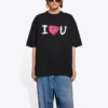 Men”s Balenciaga SS21 Love Short Sleeve Black 612966TJVL51070