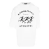 Men”s Balenciaga SS21 Marathon Running Pattern Printing Logo Short Sleeve White 641614TJVK69040