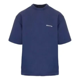 Men”s Balenciaga SS21 Retro Short Sleeve Blue 612966TJV874866