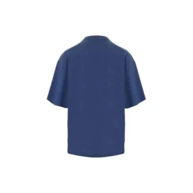 Men”s Balenciaga SS21 Running Pattern Printing Logo Loose Short Sleeve Blue 641614TJVK64866