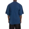 Men”s Balenciaga SS21 Running Pattern Printing Logo Loose Short Sleeve Blue 641614TJVK64866