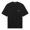 Men”s Balenciaga SS21 Solid Color Logo Printing Short Sleeve Black 612966TJV871070