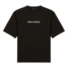 Men”s Balenciaga Symbolic Round Neck Alphabet Printing Short Sleeve Black 620969TIV501070 Men”s Balenciaga Symbolic Round Neck Alphabet Printing Short Sleeve Black 620969TIV501070