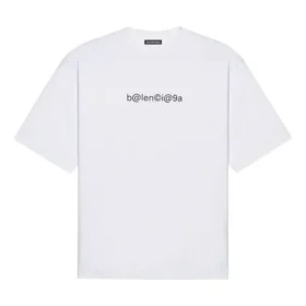 Men”s Balenciaga Symbolic Round Neck Alphabet Printing Short Sleeve White 620969TIV509040 Men”s Balenciaga Symbolic Round Neck Alphabet Printing Short Sleeve White 620969TIV509040