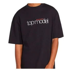 Men”s Balenciaga Top Model Retro Knit Slim Fit Short Sleeve Black 612966TIV821000 Men”s Balenciaga Top Model Retro Knit Slim Fit Short Sleeve Black 612966TIV821000