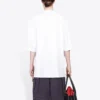 Men”s Balenciaga Word Printing Round Neck Pullover Short Sleeve White 641614TJVI39040