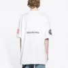Men”s Balenciaga x NASA Crossover FW21 Loose Round Neck Short Sleeve White 651795TKVD79040