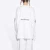 Men”s Balenciaga x NASA Crossover Space Printing Long Sleeves Round Neck Long Sleeves White 662496TKVD79040