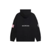 Men”s Balenciaga x NASA FW21 Crossover Logo Cotton Classic hooded Loose Long Sleeves Black 651799TKVD81070