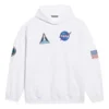 Men”s Balenciaga x NASA FW21 Crossover Logo Cotton Classic hooded Loose Long Sleeves White 651799TKVD89040