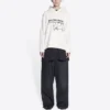 Men”s Balenciaga x RuPaul Crossover FW21 Alphabet Printing Pullover Creamy White 670946TLV569057