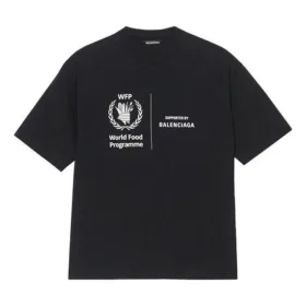 Men”s Balenciaga x WFP 1st Generation Crossover Printing Logo Round Neck Pullover Short Sleeve Black 612966THV841000 Men”s Balenciaga x WFP 1st Generation Crossover Printing Logo Round Neck Pullover Short Sleeve Black 612966THV841000