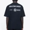 Men”s Balenciaga x WFP 1st Generation Crossover Printing Logo Round Neck Pullover Short Sleeve Black 612966THV841000