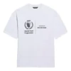Men”s Balenciaga x WFP 1st Generation Crossover Printing Logo Round Neck Pullover Short Sleeve Gray 612966THV841167
