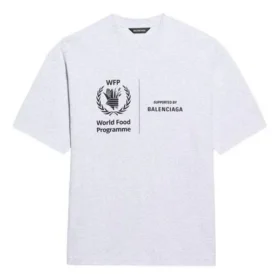 Men”s Balenciaga x WFP 1st Generation Crossover Printing Logo Round Neck Pullover Short Sleeve Gray 612966THV841167 Men”s Balenciaga x WFP 1st Generation Crossover Printing Logo Round Neck Pullover Short Sleeve Gray 612966THV841167