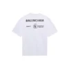 Men”s Balenciaga x WFP 1st Generation Crossover Printing Logo Round Neck Pullover Short Sleeve Gray 612966THV841167