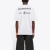 Men”s Balenciaga x WFP 1st Generation Crossover Printing Logo Round Neck Pullover Short Sleeve Gray 612966THV841167