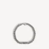 Men’s bb icon thin gourmette bracelet in antique silver