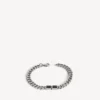 Men’s bb icon thin gourmette bracelet in antique silver