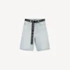 Men’s belted shorts in light blue