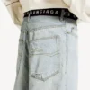 Men’s belted shorts in light blue