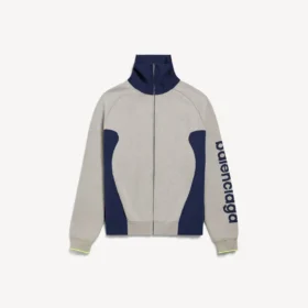 Men’s bodies knitted zip-up cardigan in grey/navy