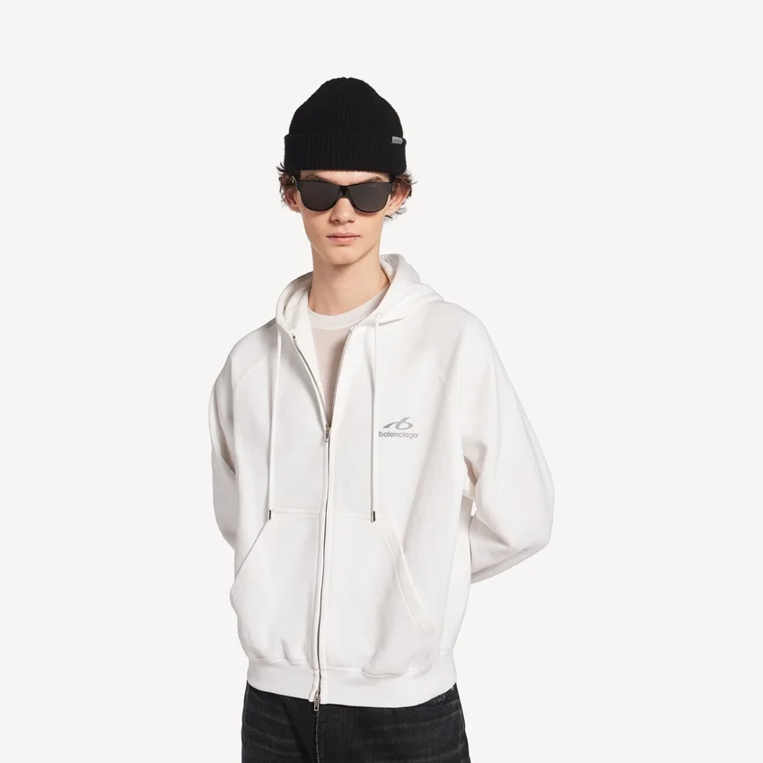Men’s bodies zip-up hoodie in white Men’s bodies zip-up hoodie in white