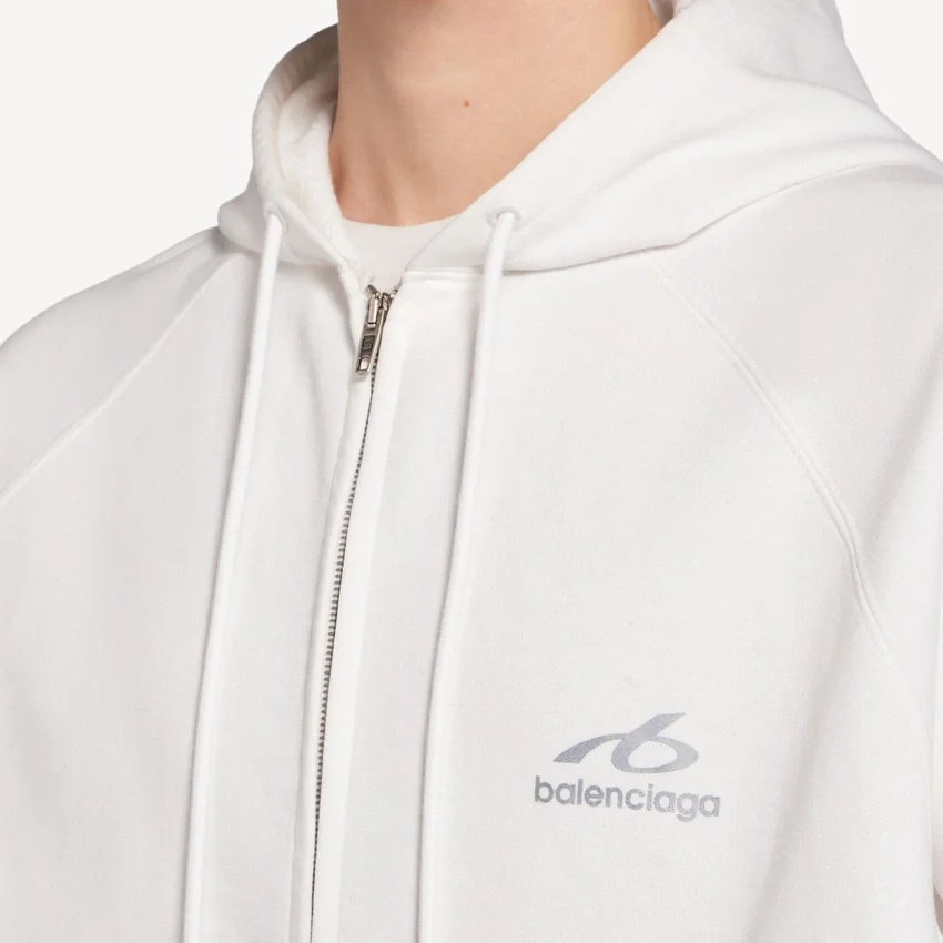 Men’s bodies zip-up hoodie in white Men’s bodies zip-up hoodie in white