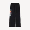 Men’s bumper stickers baggy sweatpants in black