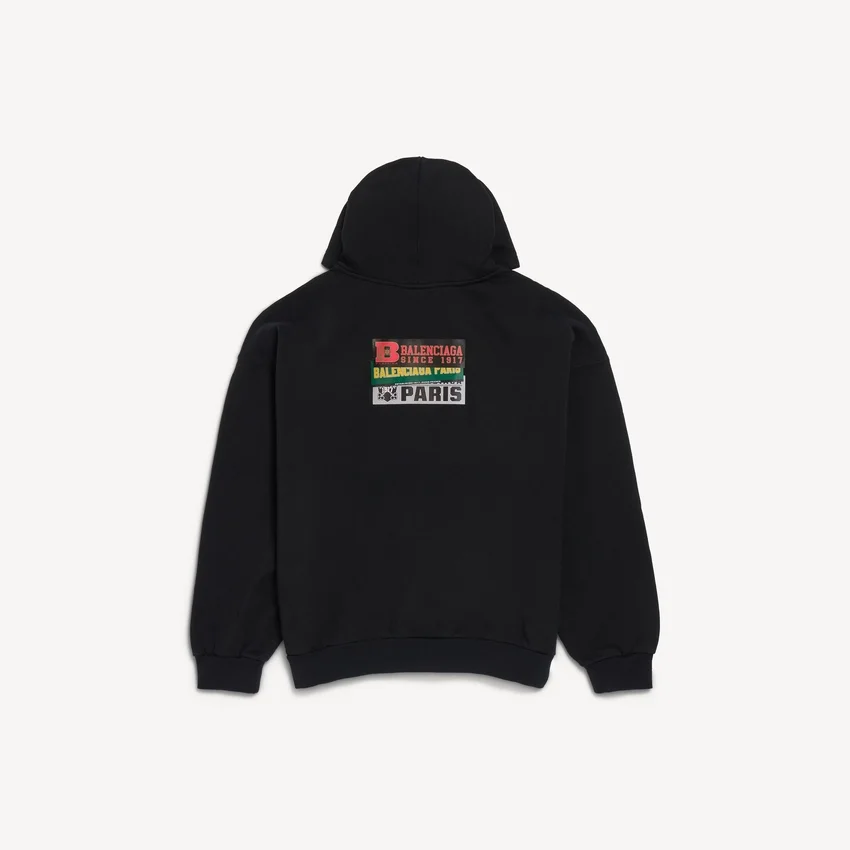 Men’s bumper stickers medium fit hoodie in black Men’s bumper stickers medium fit hoodie in black