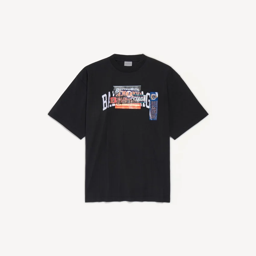 Men’s bumper stickers medium fit t-shirt in black Men’s bumper stickers medium fit t-shirt in black