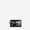 Men’s cash large long coin and card holder in black/multicolor