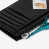 Men’s cash large long coin and card holder in black/multicolor