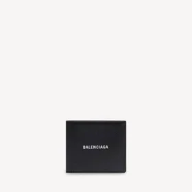 Men’s cash square folded coin wallet in black