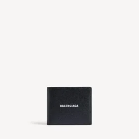 Men’s cash square folded wallet in black/white