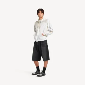 Men’s classic ink zip-up hoodie in white