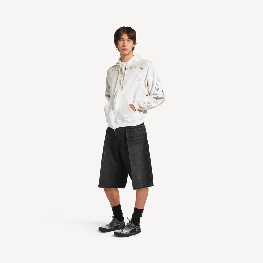 Men’s classic ink zip-up hoodie in white Men’s classic ink zip-up hoodie in white